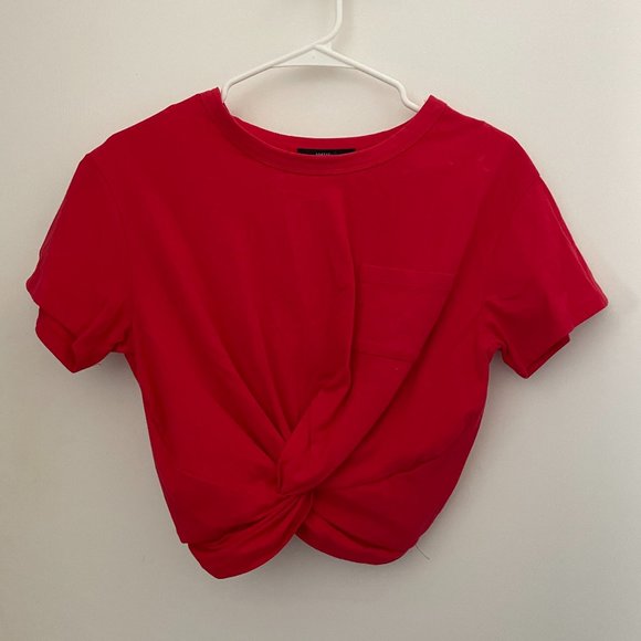 Forever 21 Red Knot Crop Top - Picture 2 of 3